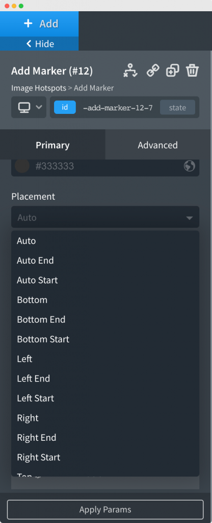Placement of the Tooltip