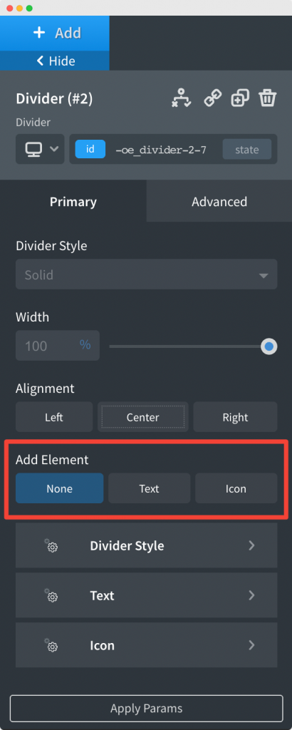 Divider Element