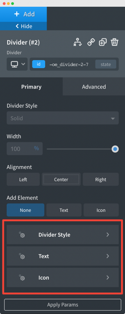 Divider Styling